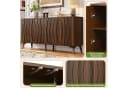 Merax Sideboard 140 cm Walnussholz Optic 4 Türen Soft-Close Bild 5