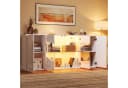 Merax Sideboard Weiß Hochglanz mit LED Beleuchtung und Push-to-Open Bild 1