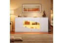 Merax Sideboard Weiß Hochglanz mit LED Beleuchtung und Push-to-Open Bild 3