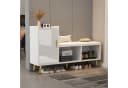 Merax Schuhschrank mit Sitzbank Weiß Gold Hochglanz Bild 3
