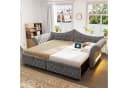 Merax Daybett 90x200cm/180x200cm Samt Grau Beige LED USB Bild 2