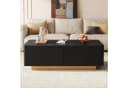 Merax Couchtisch Schwarz mit 2 Schubladen und geriffelter Front Bild 2