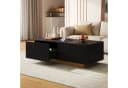 Merax Couchtisch Schwarz mit 2 Schubladen und geriffelter Front Bild 3
