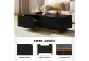 Merax Couchtisch Schwarz mit 2 Schubladen und geriffelter Front Bild 5