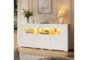 Merax Sideboard 160 cm Weiß/Schwarz mit Glasfront & LED Bild 2