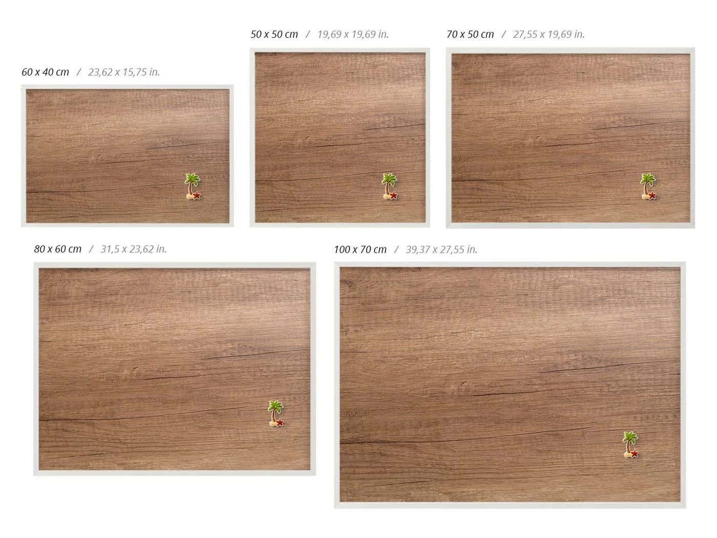 Tulup Magnettafel mit Rahmen Braun Holzstruktur - Bild 5