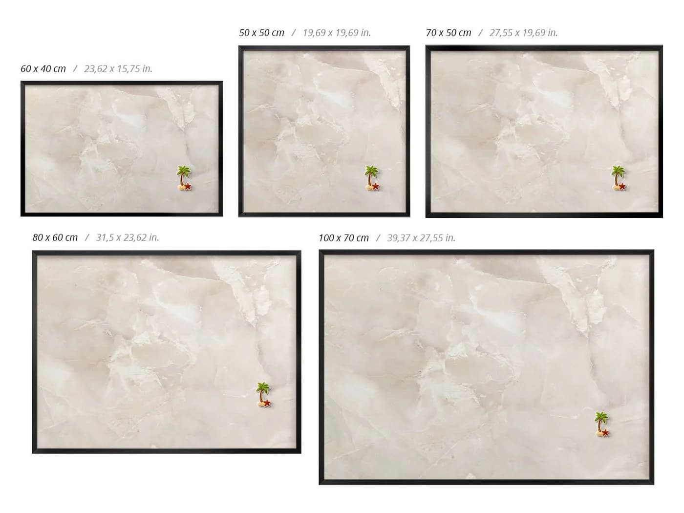 Tulup Magnettafel Beige Marmor mit Rahmen - Bild 5