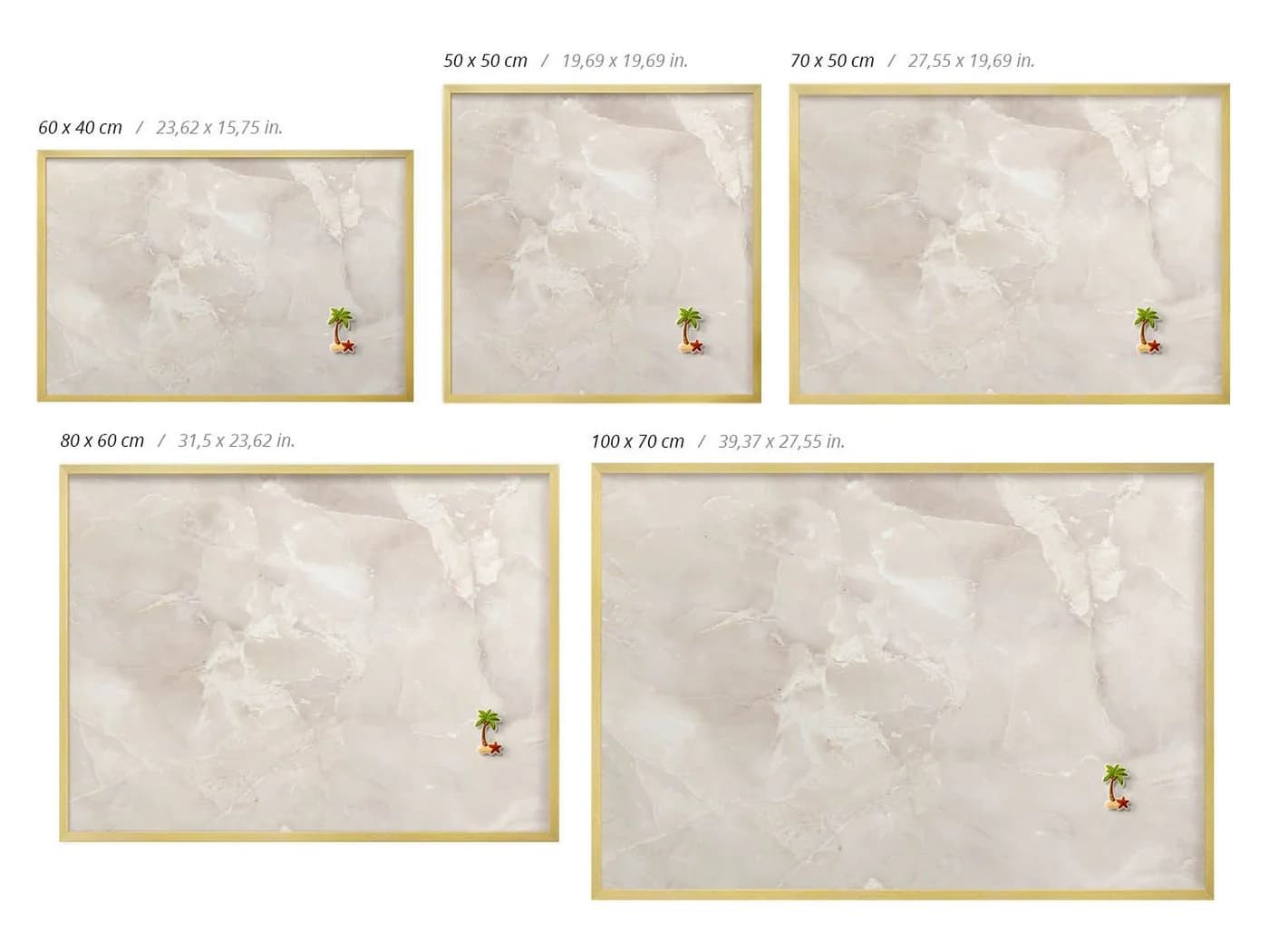 Tulup Magnettafel mit Rahmen Beige Marmor Modern - Bild 5