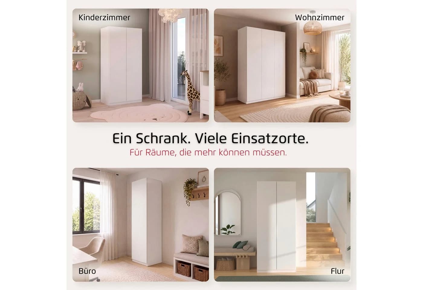Rauch Kleiderschrank ELVIK Weiß Push-to-open Made in Germany - Bild 2