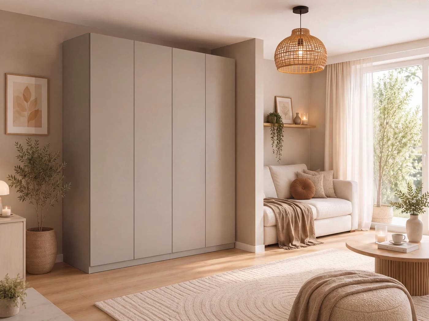Rauch Kleiderschrank ELVIK Premium Beige Push-to-open