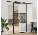 furnicato Schiebetür Glastür Schwarz Moderner Aluminiumrahmen Bild 2