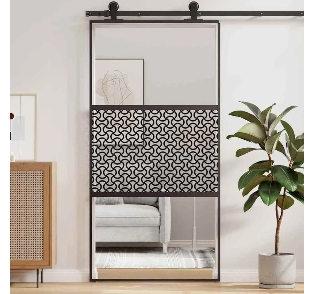 furnicato Schiebetür Glastür Schwarz Moderner Aluminiumrahmen - Bild 3