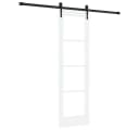 furnicato Schiebetür Massivholz Glas Weiß Schwarz Bild 1