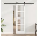 furnicato Schiebetür Massivholz Glas Weiß Schwarz Bild 2