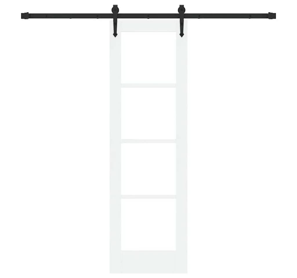 furnicato Schiebetür Massivholz Glas Weiß Schwarz - Bild 4