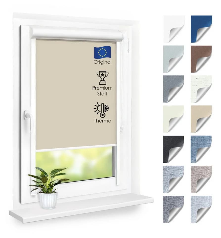 DomDeco Rollo Premium Blackout Thermo Kassettenrollo mit Seitenführung - Bild 2