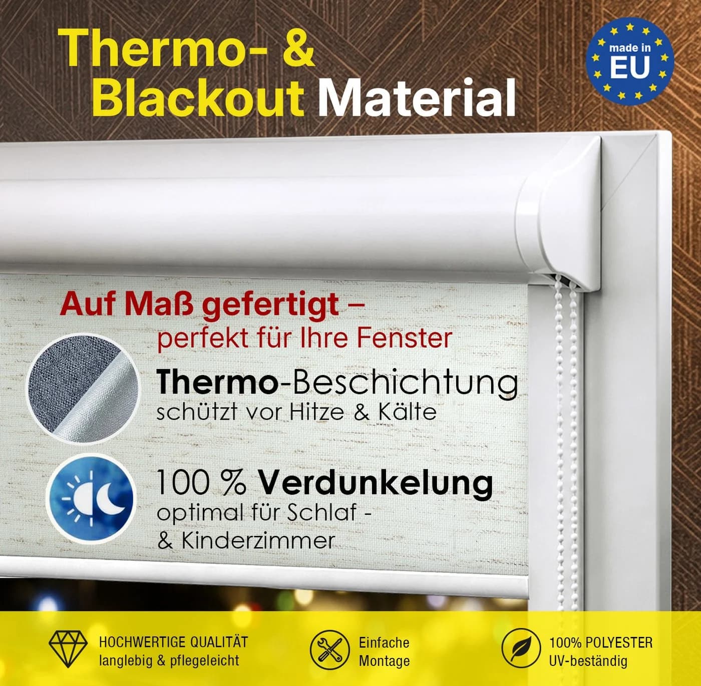DomDeco Rollo Premium Blackout Thermo Kassettenrollo mit Seitenführung - Bild 3