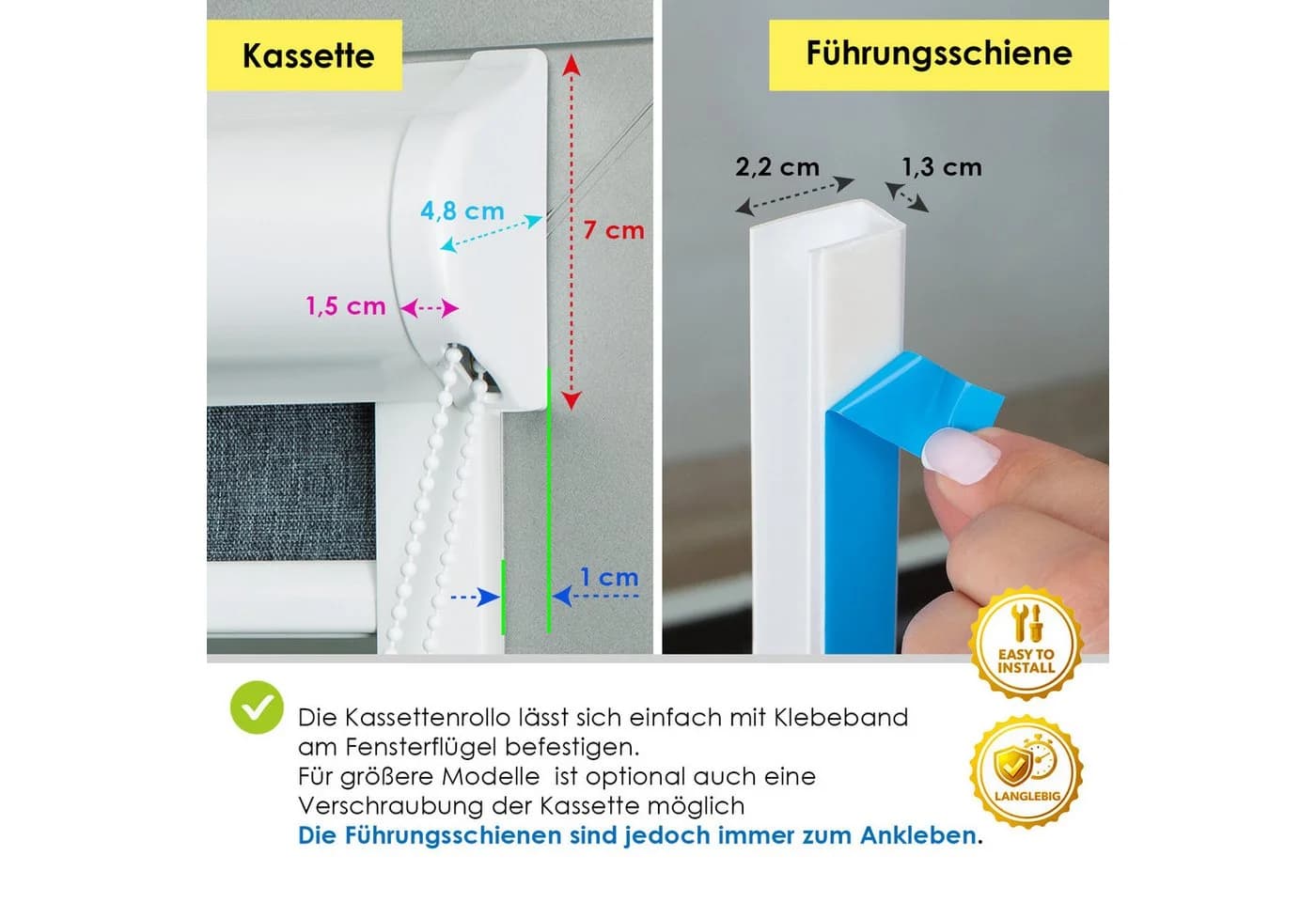 DomDeco Rollo Premium Blackout Thermo Kassettenrollo mit Seitenführung - Bild 5