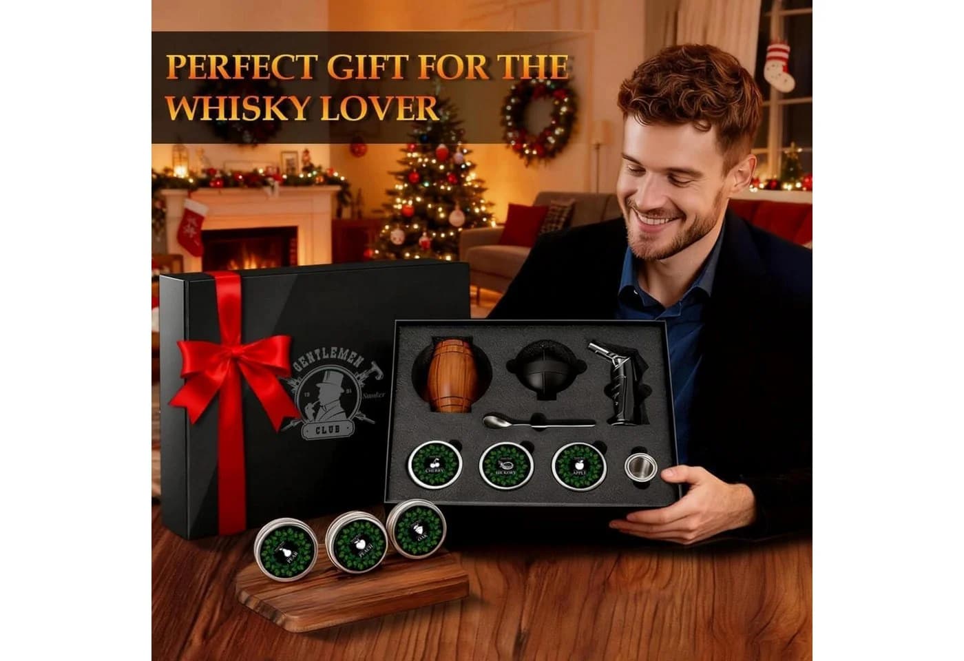 Whisky Räucher-Set mit Zubehör & Geschenkbox - Bild 3