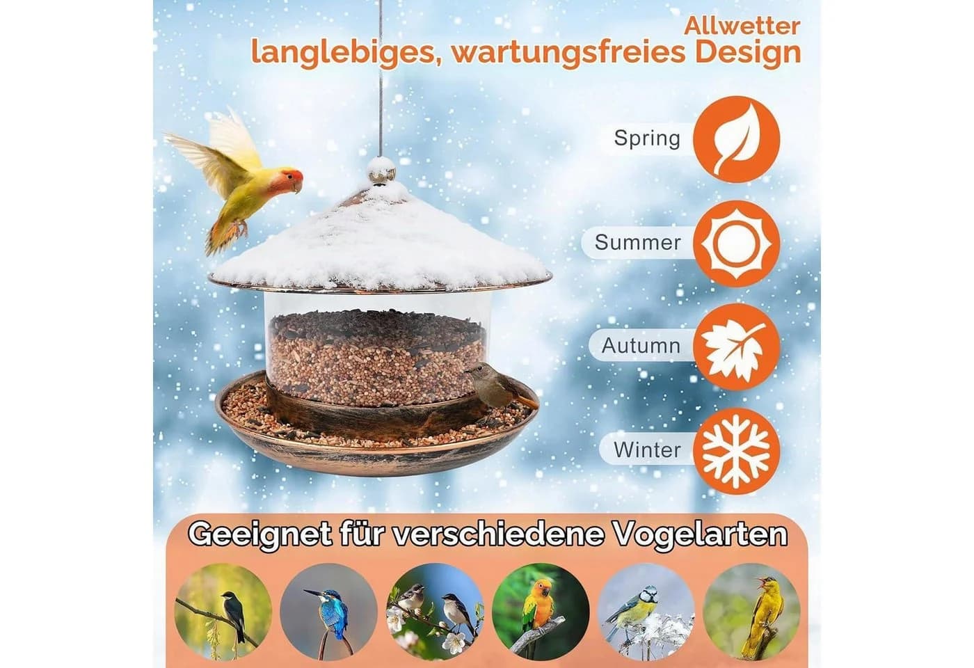 LuxusKollektion Vogelhaus Hängend Metall Wetterfest Bronze - Bild 5