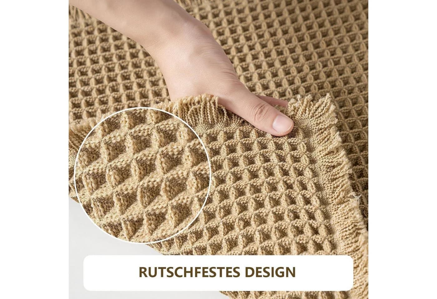 LuxusKollektion Badematte Boho Braun Rutschfest Saugstark - Bild 3