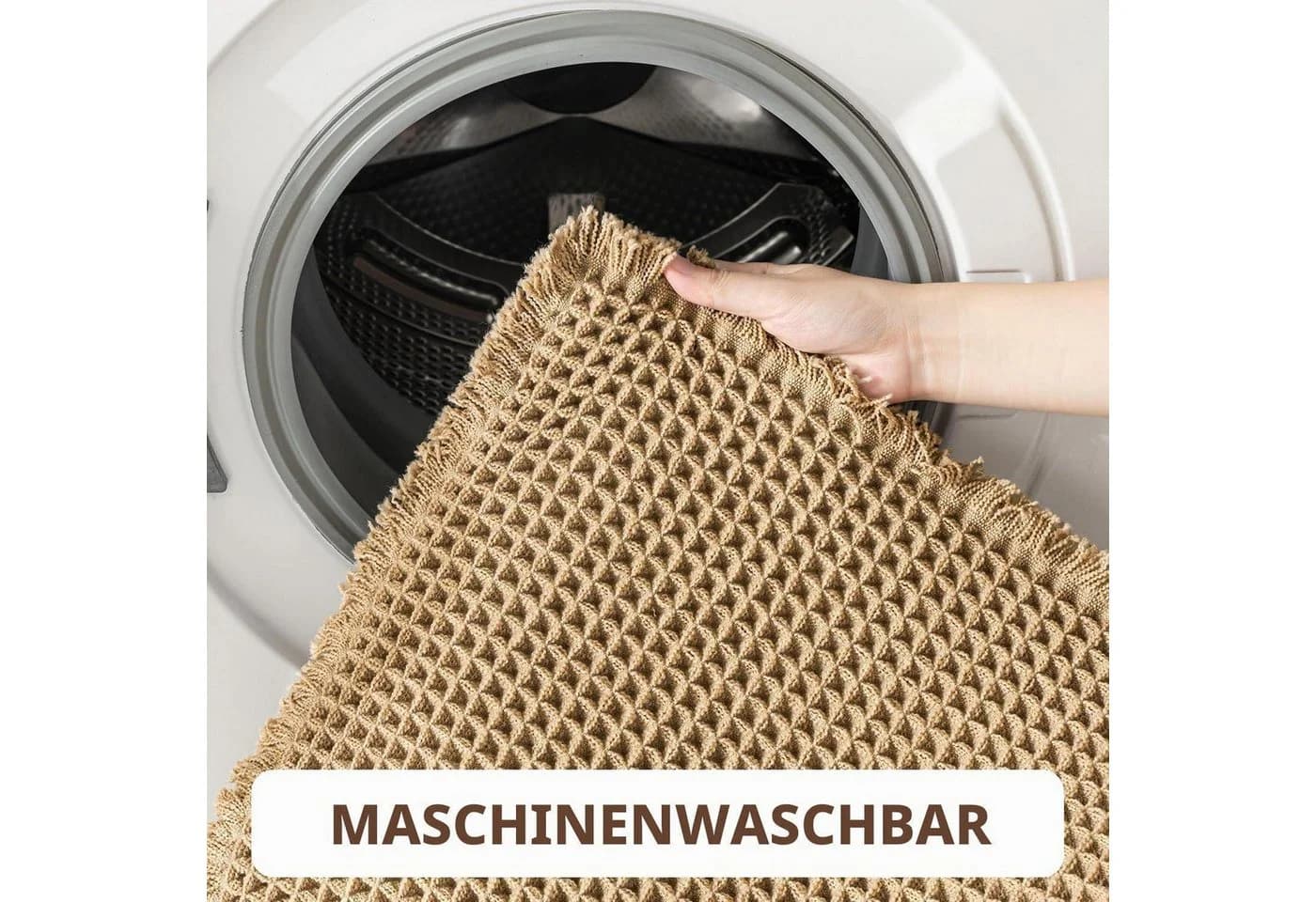 LuxusKollektion Badematte Boho Braun Rutschfest Saugstark - Bild 4