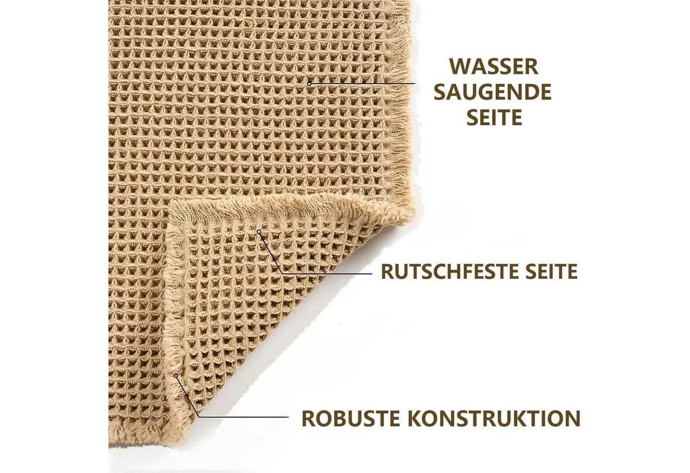 LuxusKollektion Badematte Boho Braun Rutschfest Saugstark - Bild 5