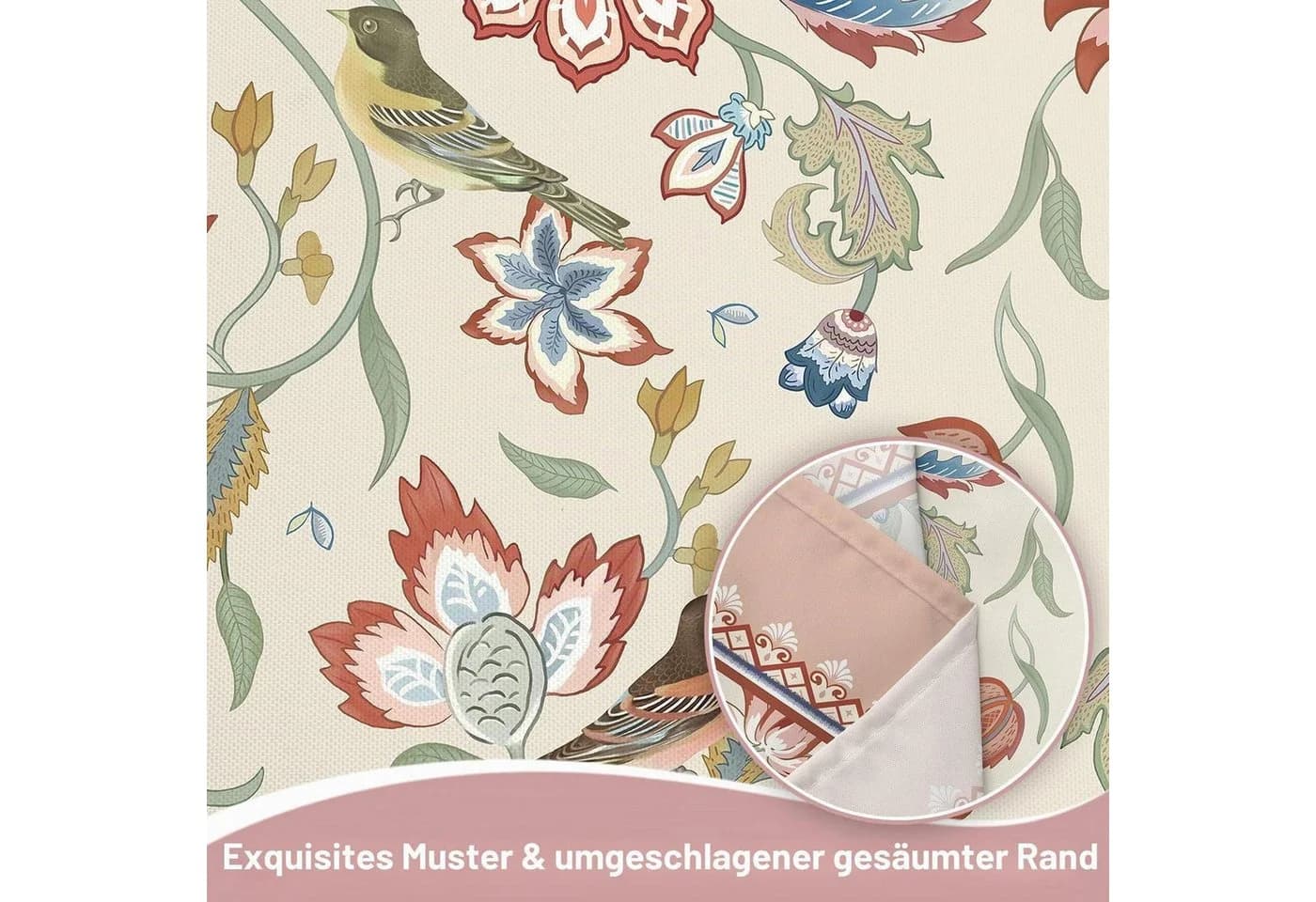LuxusKollektion Tischdecke Blumen Rosa 140x180cm - Bild 5