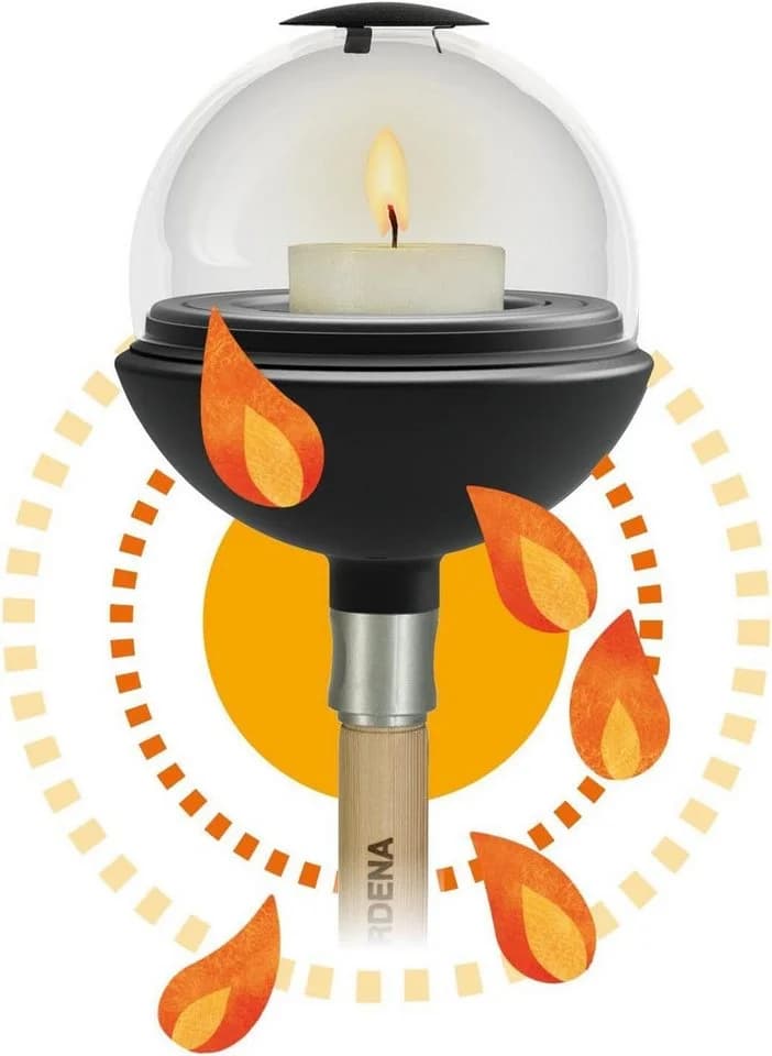 Gardena ClickUp! Windlicht Laterne Schwarz Metall/Glas - Bild 4