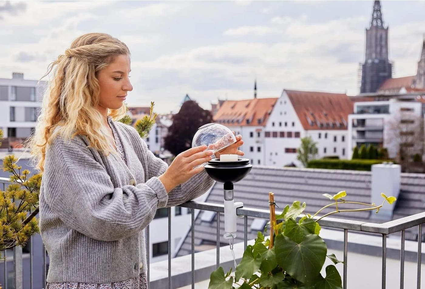 Gardena ClickUp! Windlicht Laterne Schwarz Metall/Glas - Bild 5