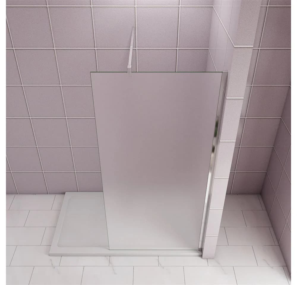 AICA Duschwand Glaswand Walk-in Dusche ESG Glas Milchglas Trennwand