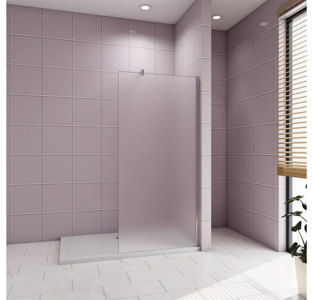 AICA Duschwand Glaswand Walk-in Dusche ESG Glas Milchglas Trennwand - Bild 2
