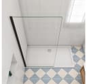 Duschparadies Duschwand 8mm ESG Klarglas EasyClean NanoGlas Schwarz Bild 1