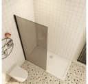 Duschparadies Duschwand 8mm Rauchglas ESG Sicherheitsglas Walk-in Duschtrennwand Bild 1