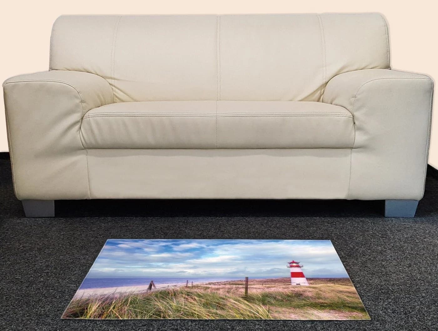 Wallario Teppich Leuchtturm am Strand von Sylt rechteckig rutschfest