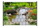 Wallario Sichtschutzstreifen Blumen am Teich für Stabmattenzäune Bild 2