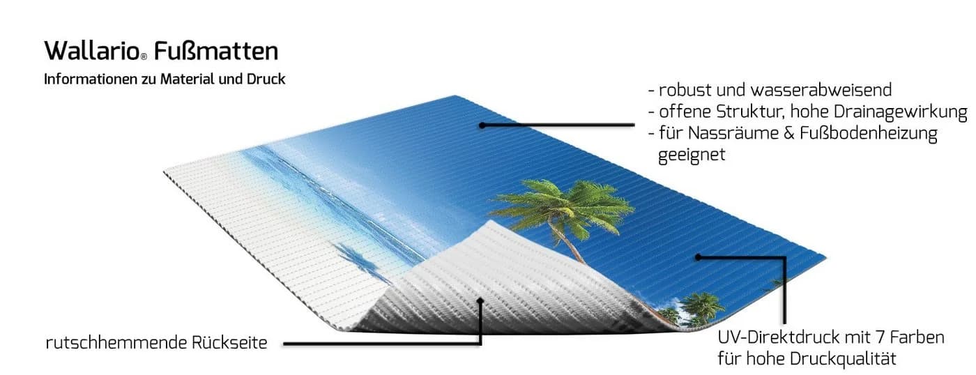 Wallario Schaum-Badematte Weißer Sandstrand am Meer - Bild 3