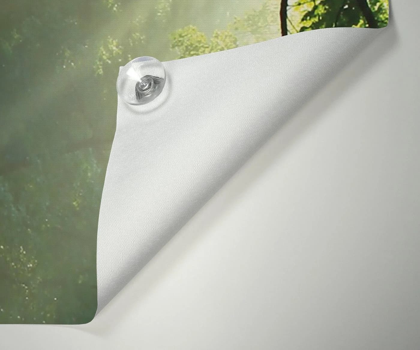 Wallario Fensterbild Sonnenschutz Sonnenstrahlen im Wald Polyester - Bild 4