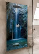 Wallario Duschrückwand Wasserfall Blau Grün Braun Selbstklebend Bild 1
