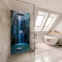 Wallario Duschrückwand Wasserfall Blau Grün Braun Selbstklebend Bild 5