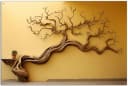 Wallario Sichtschutzzaunmatte Lebensbaum Skulptur Gelb Bild 2