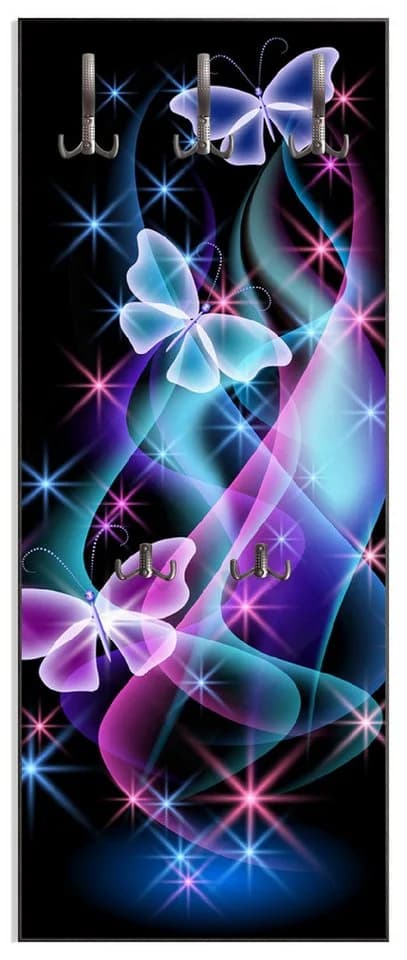 Wallario Garderobenpaneel Schmetterlinge Bunt Modern - Bild 2