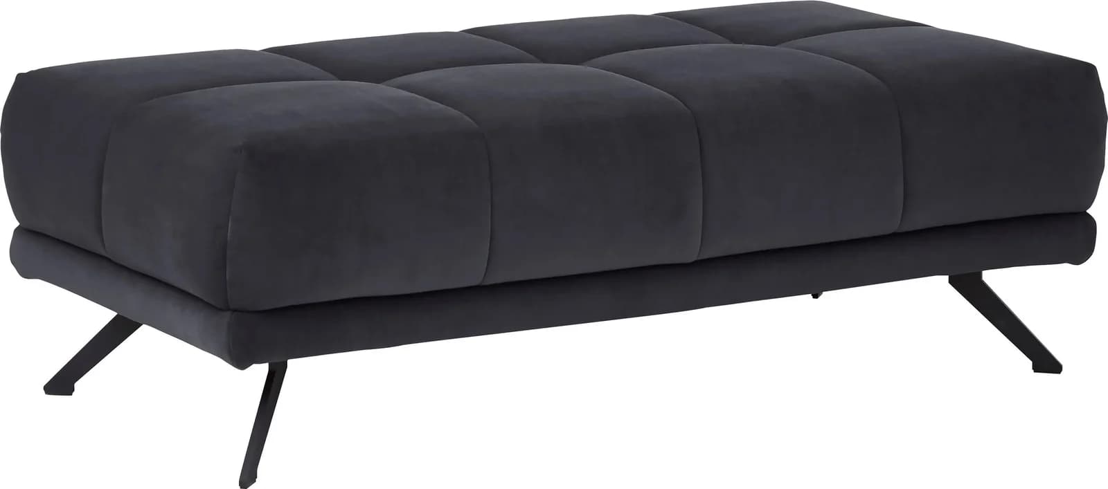 DIE PLANBAR Polsterhocker Anthrazit Samtoptik 137x73cm