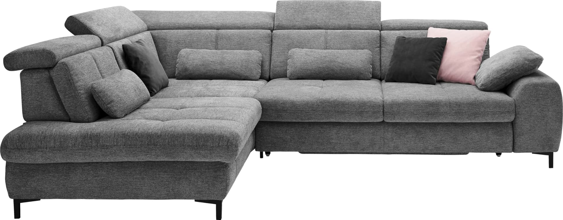 Ecksofa SO 3400 Grau Famosa Anthrazit mit Bettfunktion und Sitztiefenverstellung