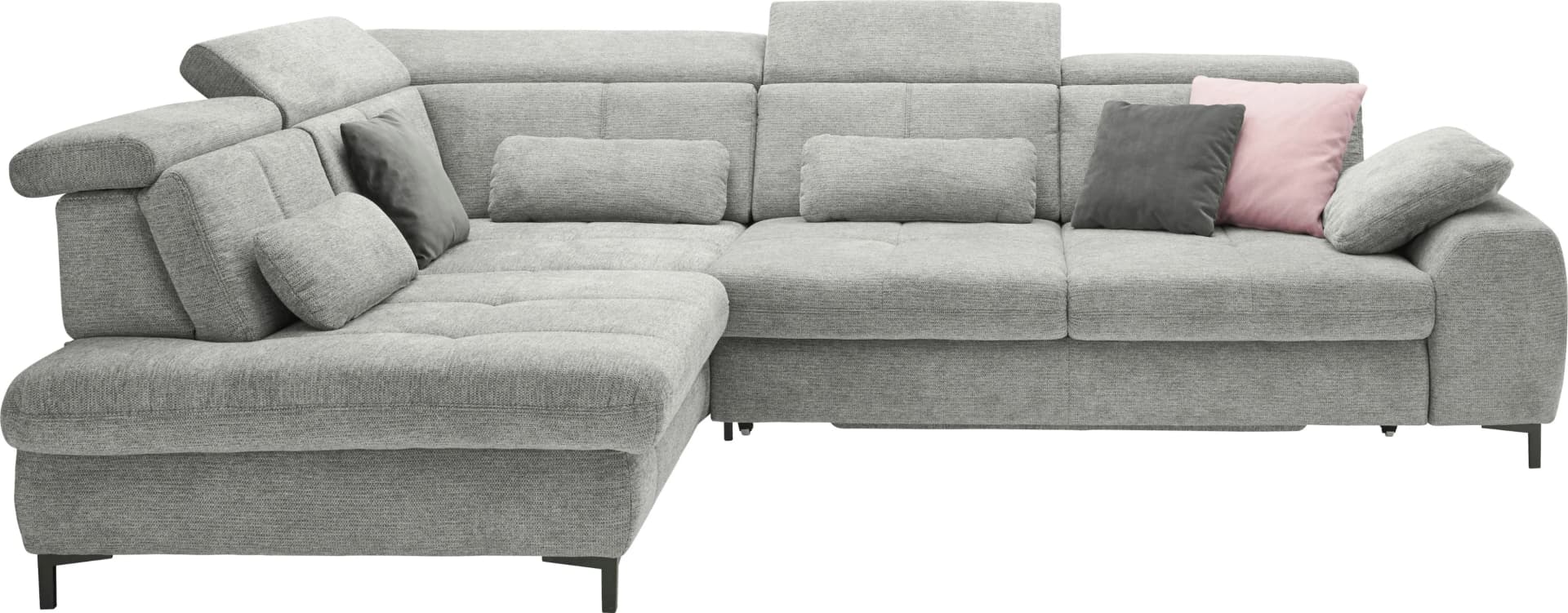 SET ONE BY MUSTERRING Ecksofa Grau mit Bettfunktion