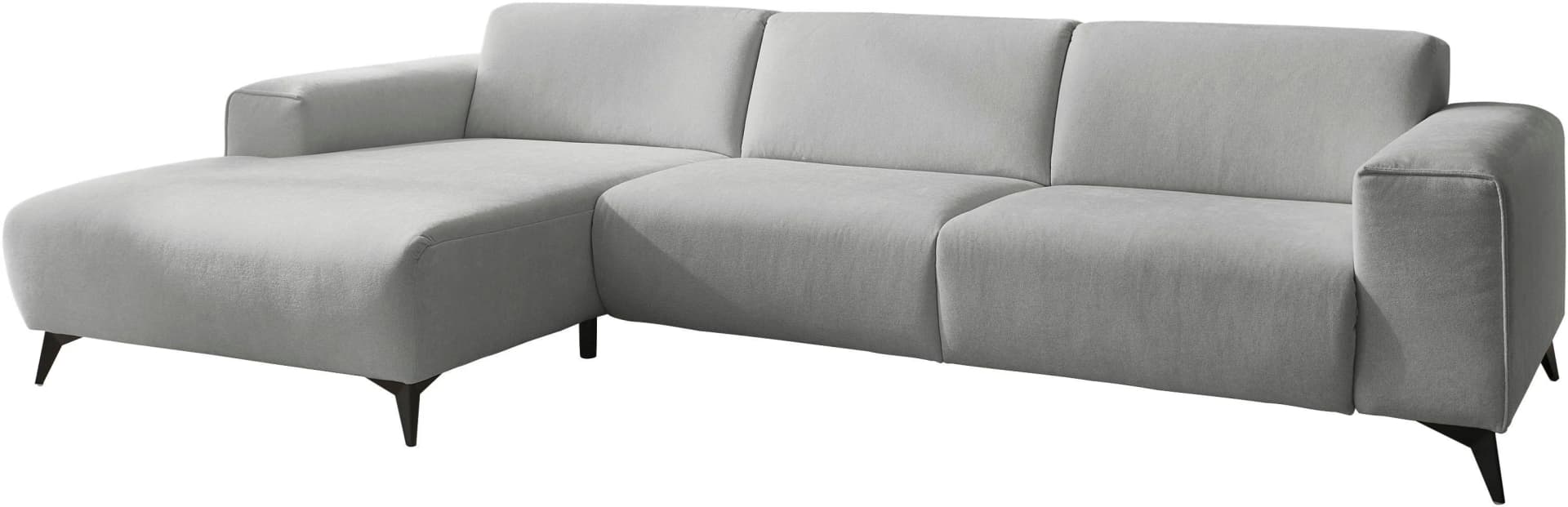 Ecksofa DIE PLANBAR Santos Silber SoftSitz-Kaltschaumpolsterung