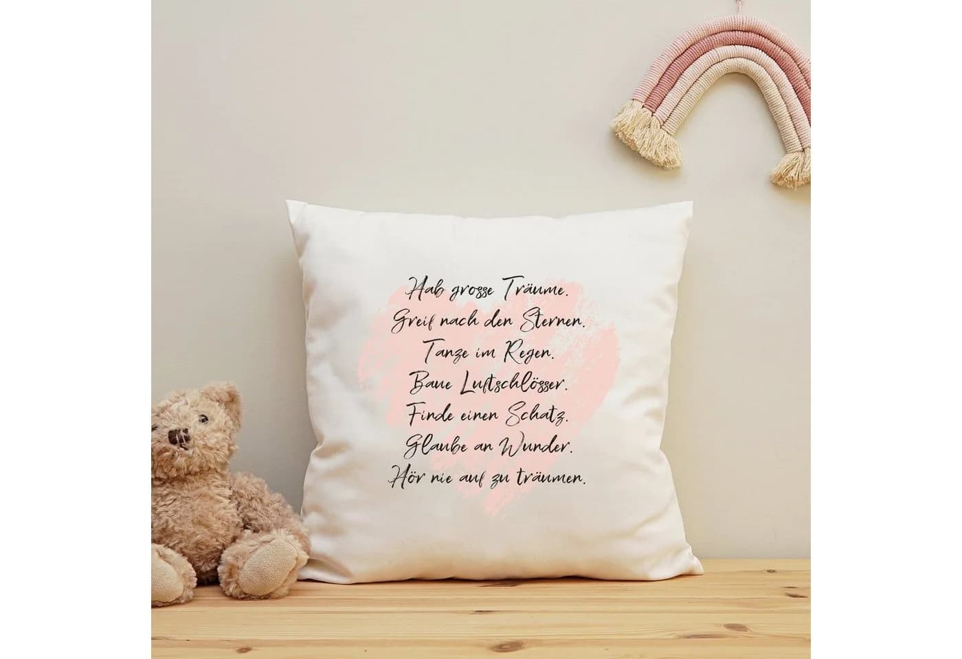 GRAVURZEILE Zierkissen Bunt Spruch Polyester - Bild 4