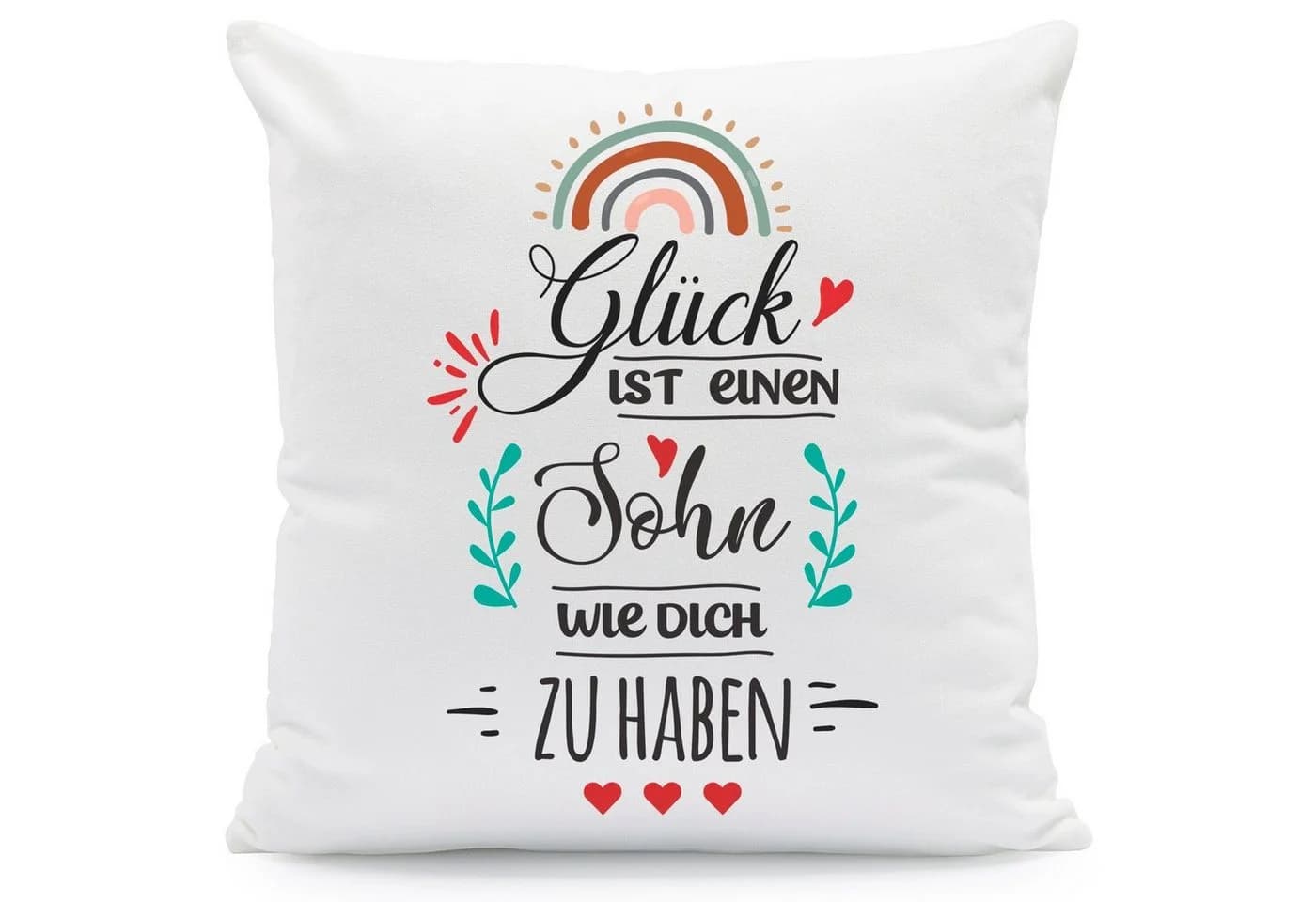 GRAVURZEILE Zierkissen mit Spruch - Glück ist - Geschenk für Freunde & Familie - Bild 2