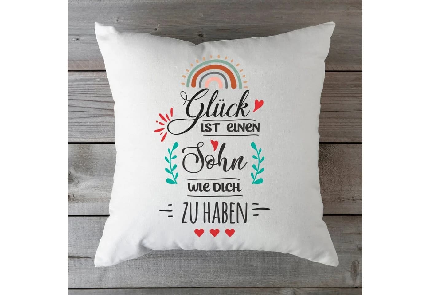 GRAVURZEILE Zierkissen mit Spruch - Glück ist - Geschenk für Freunde & Familie - Bild 4