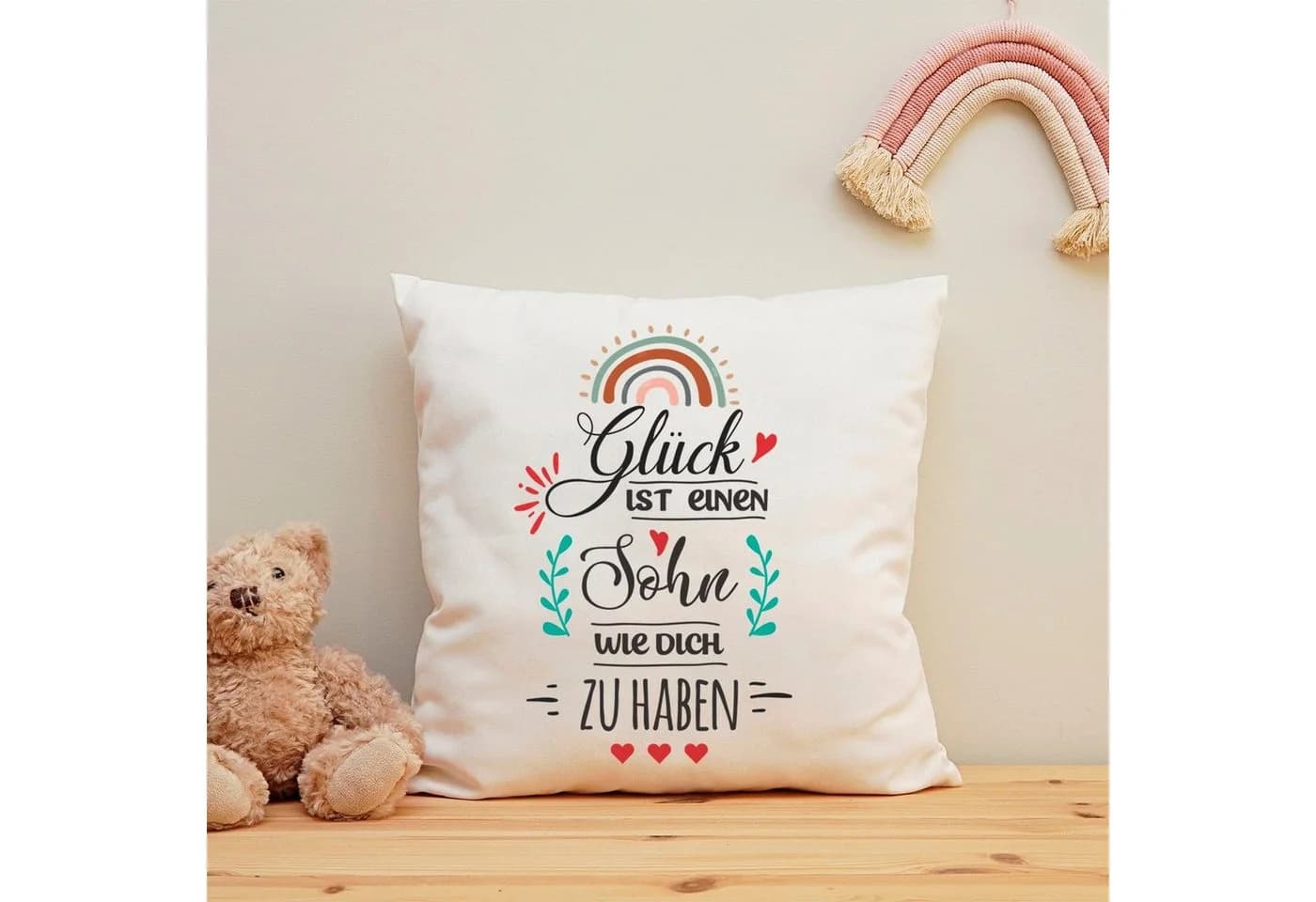 GRAVURZEILE Zierkissen mit Spruch - Glück ist - Geschenk für Freunde & Familie - Bild 5